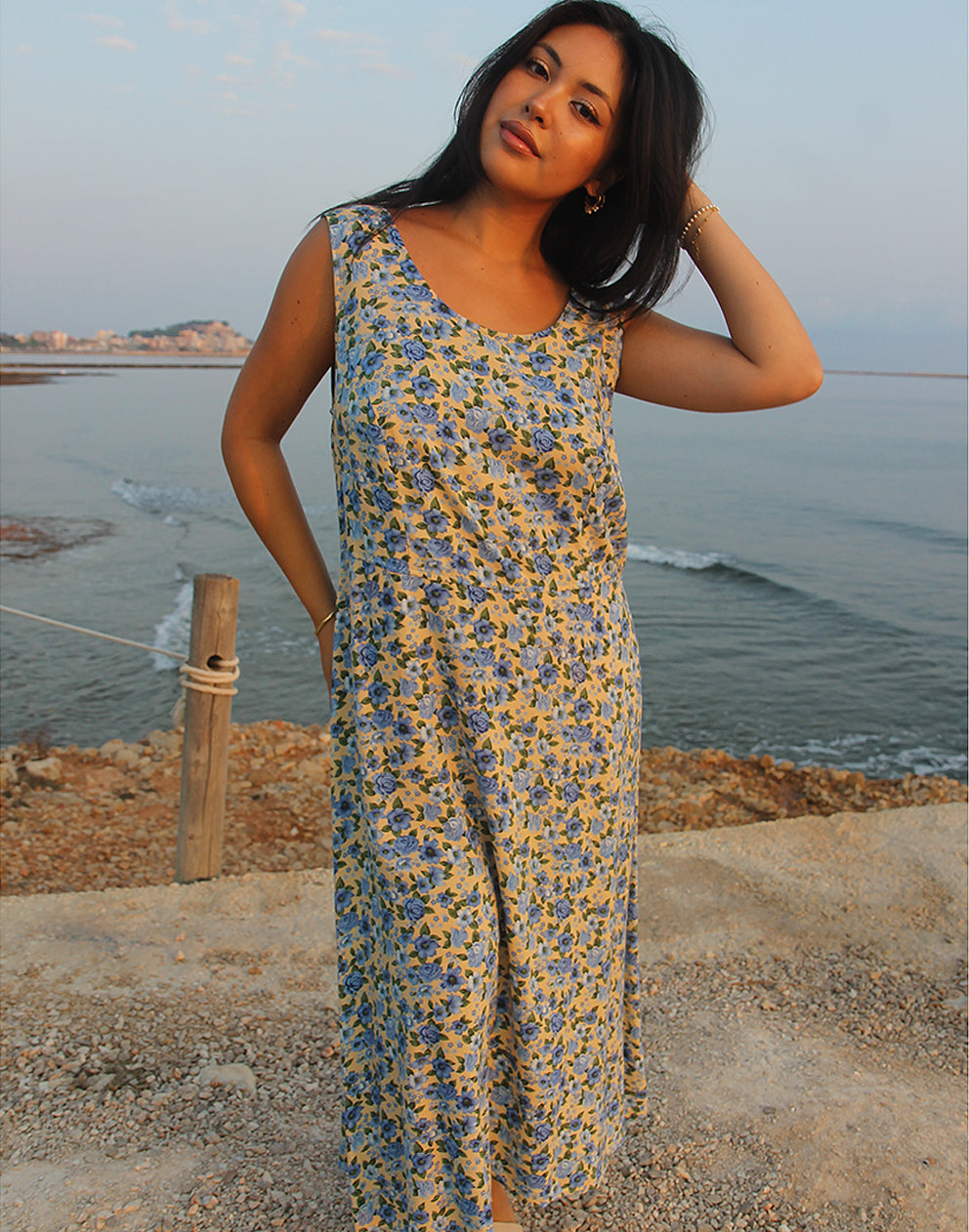 Vestido largo sin mangas