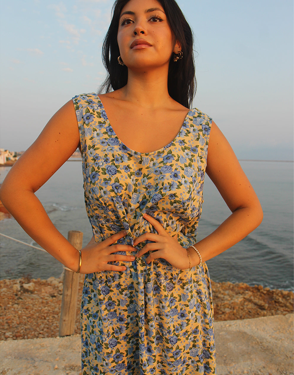 Vestido largo sin mangas