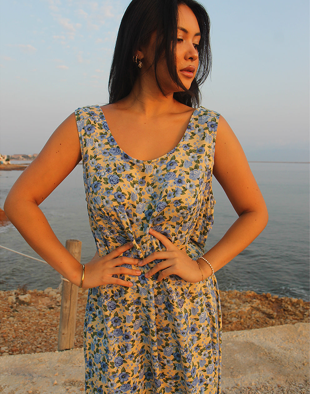 Vestido largo sin mangas