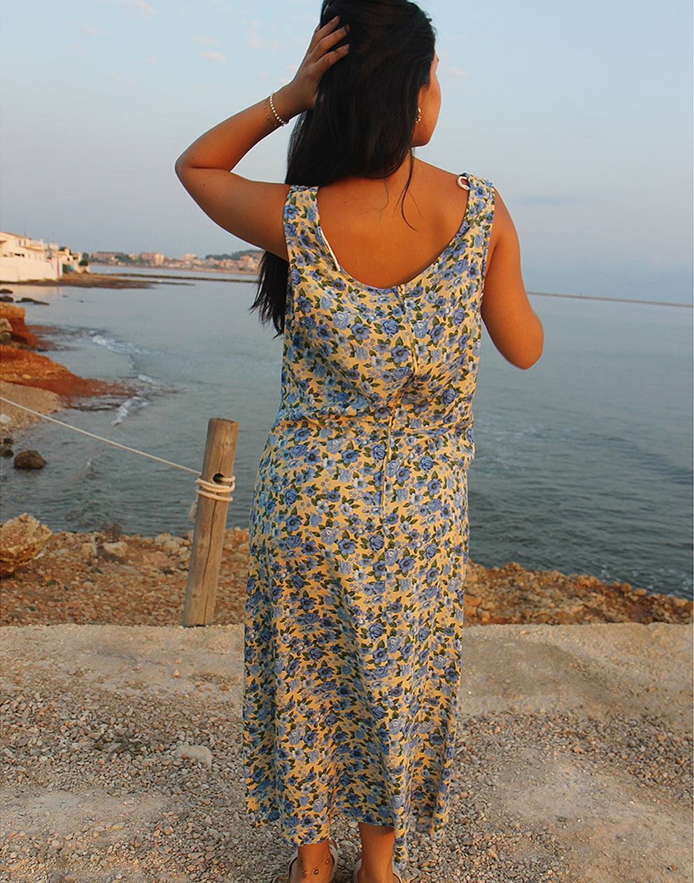 Vestido largo sin mangas