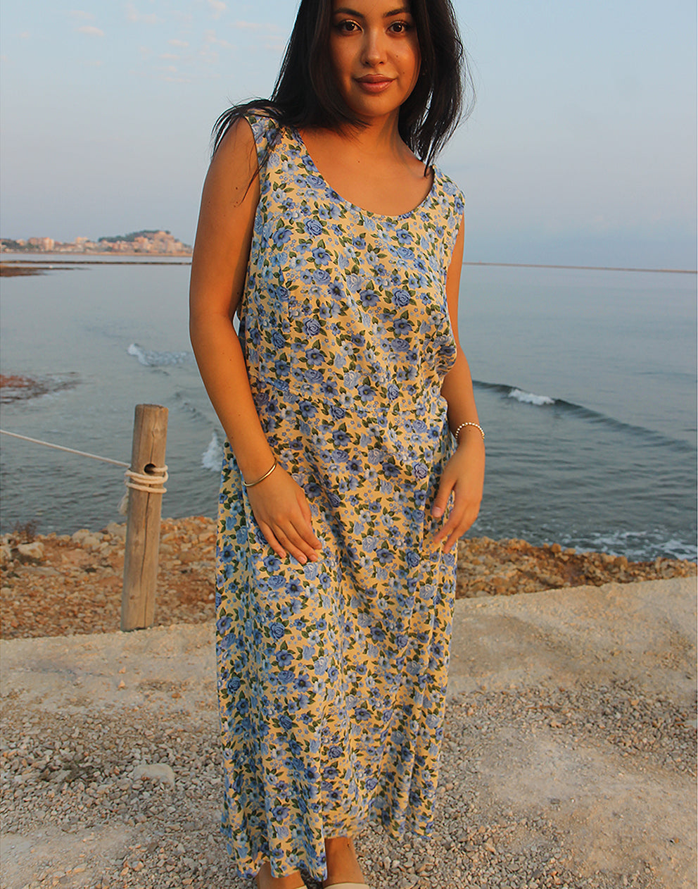 Vestido largo sin mangas