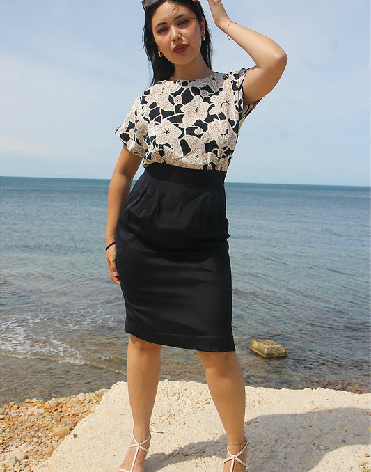 Vestido camisero en blanco y negro