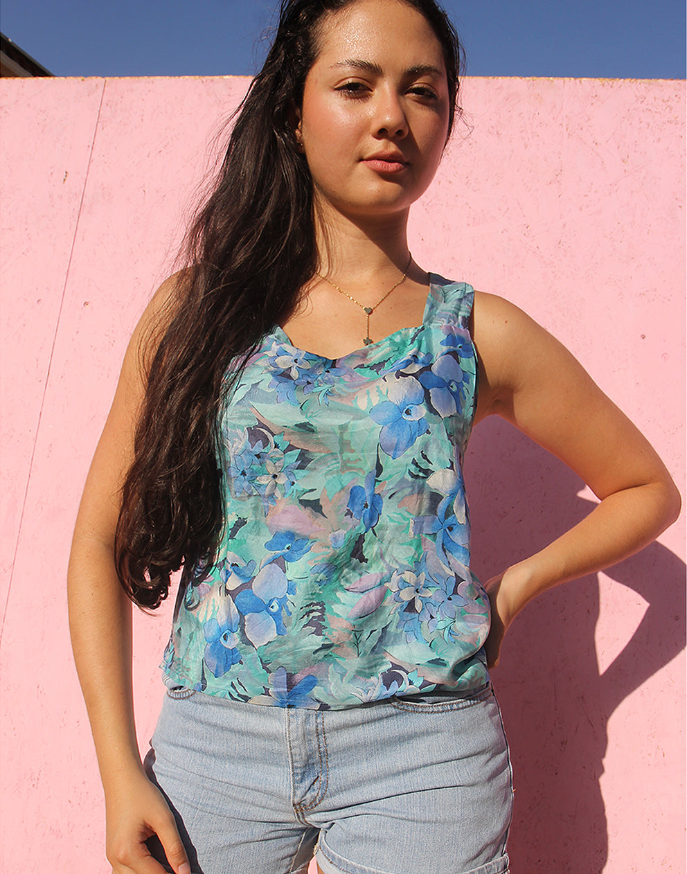 Silk Top with Floral Print