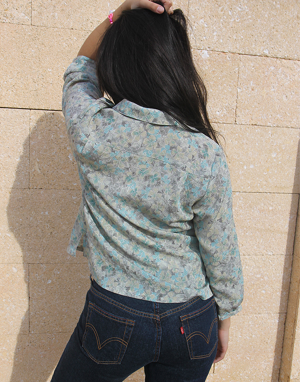 Green Floral Blouse