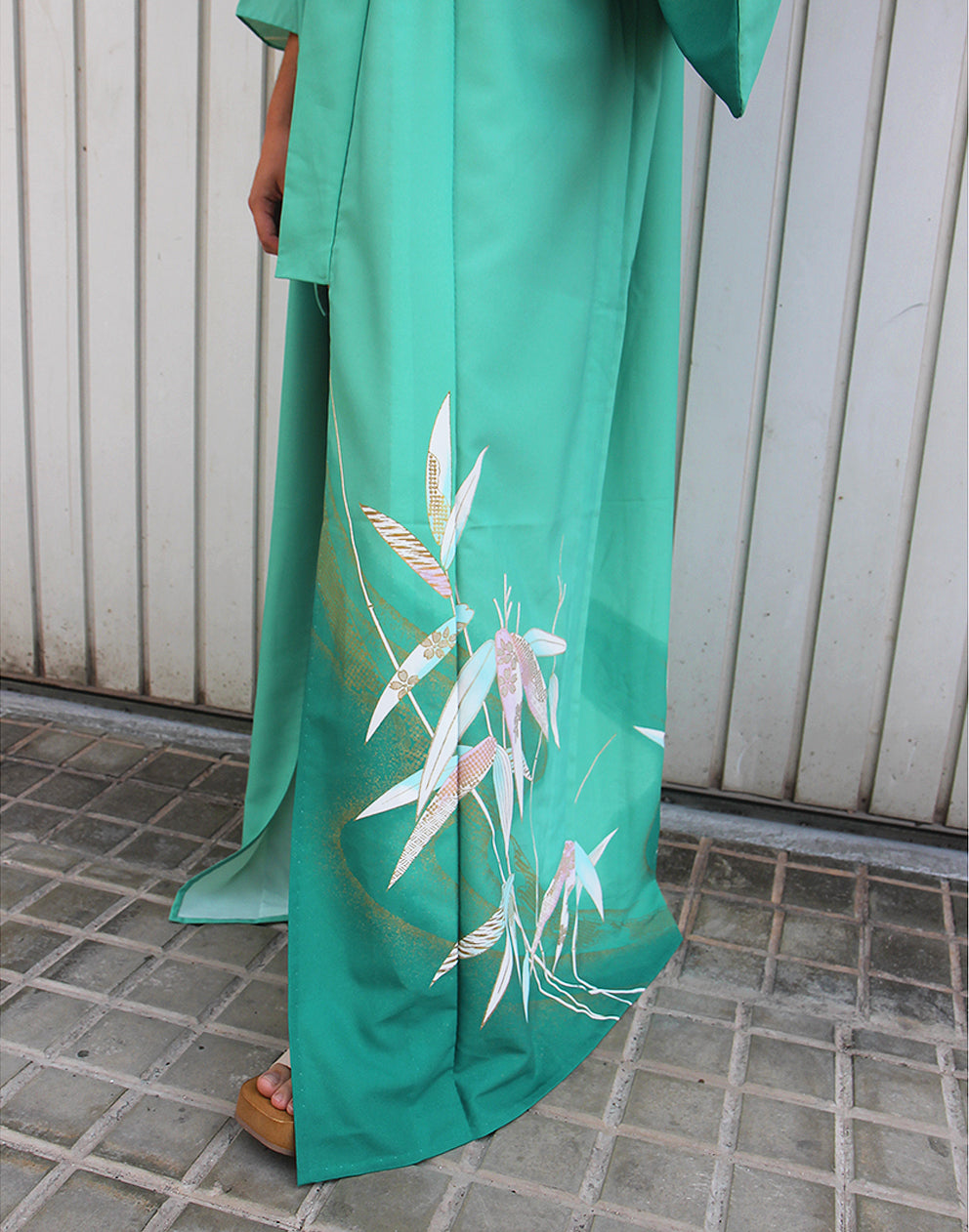 Long Kimono Robe in Green
