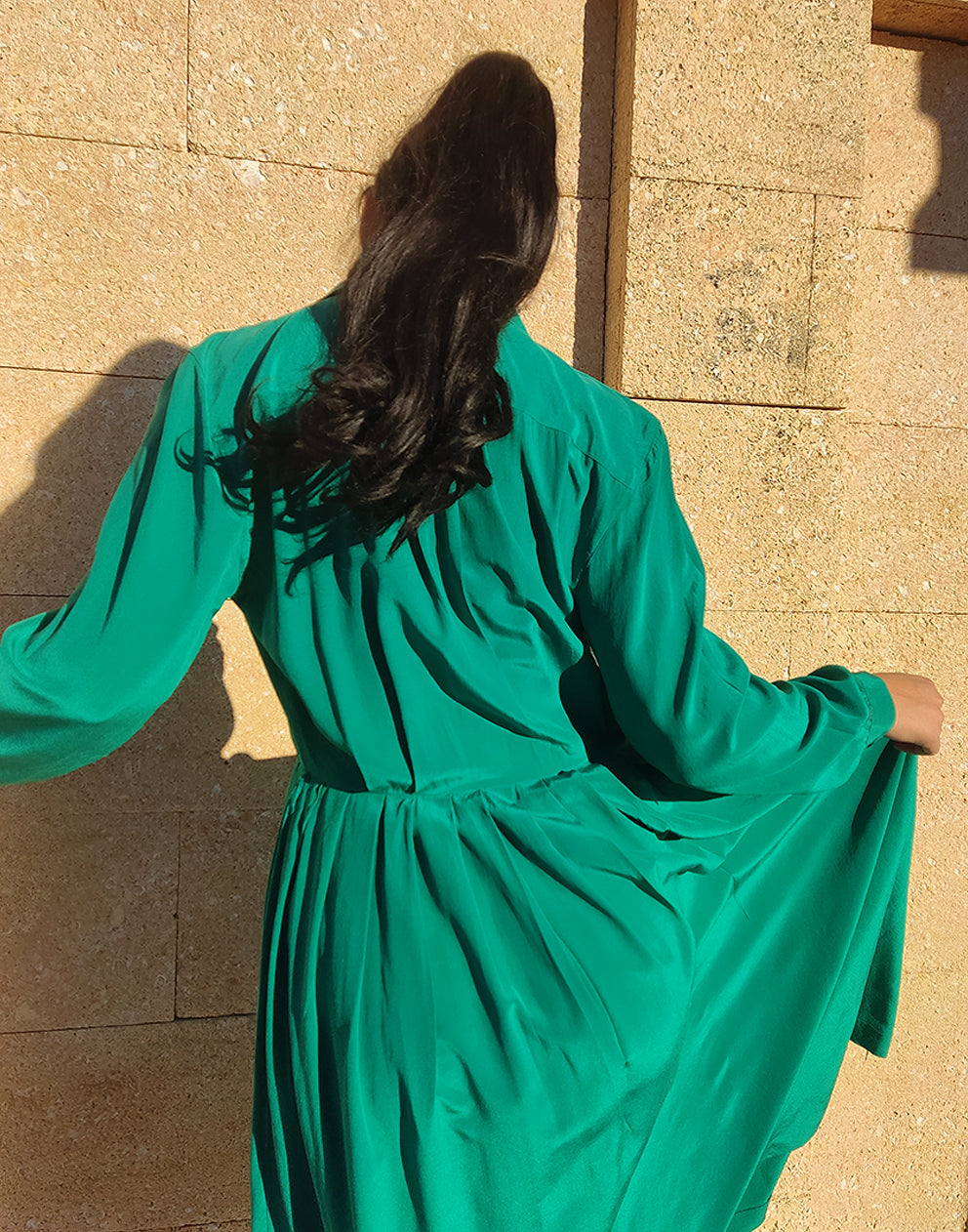 Green Silk Dress