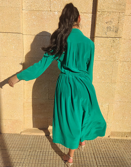 Green Silk Dress