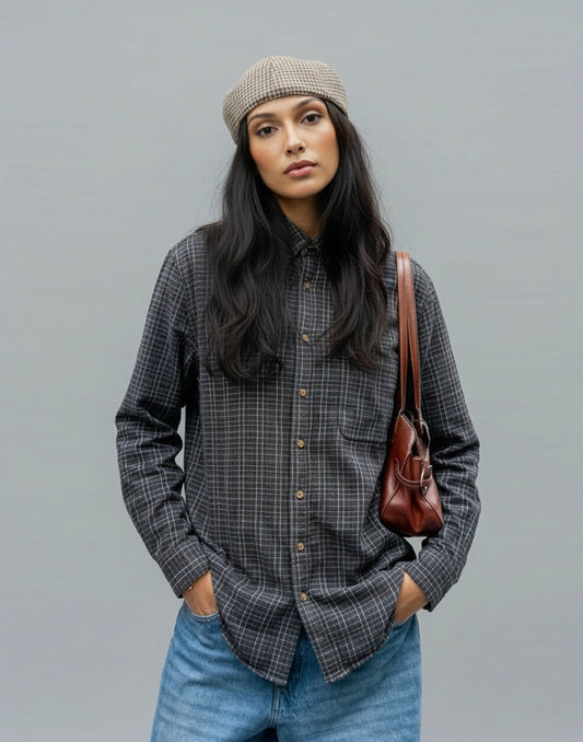 Grey Check Flannel Shirt
