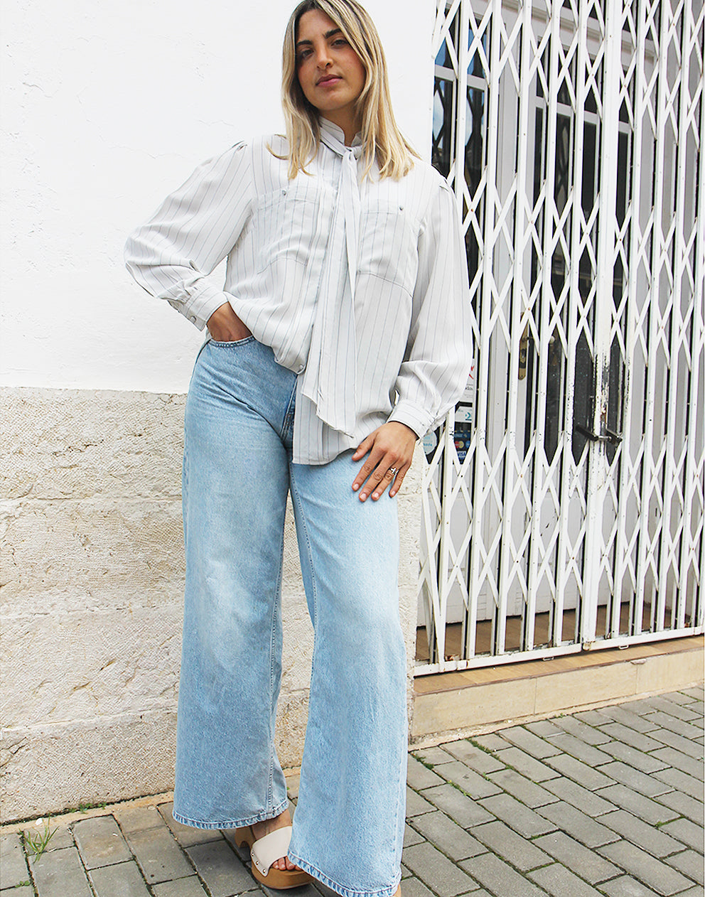 Silk Blouse with Neck Tie