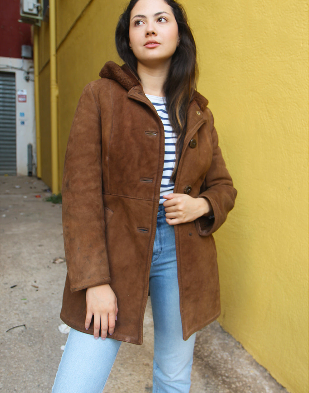 Shearling Coat with Hood