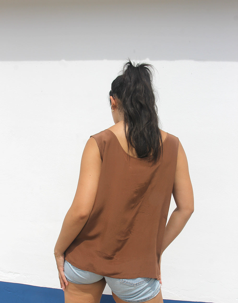 Brown Silk Blouse
