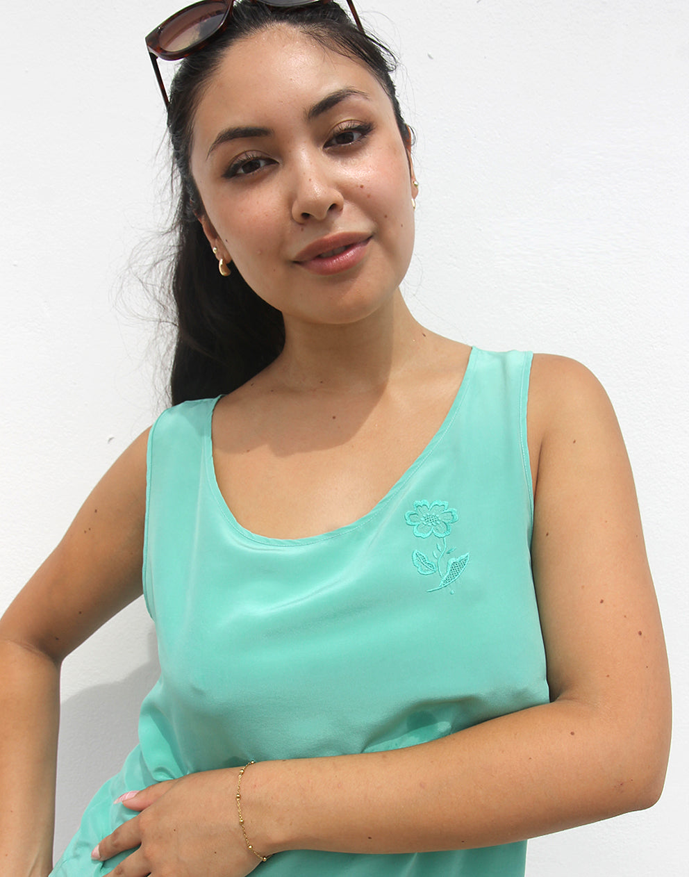 Turquoise Silk Blouse