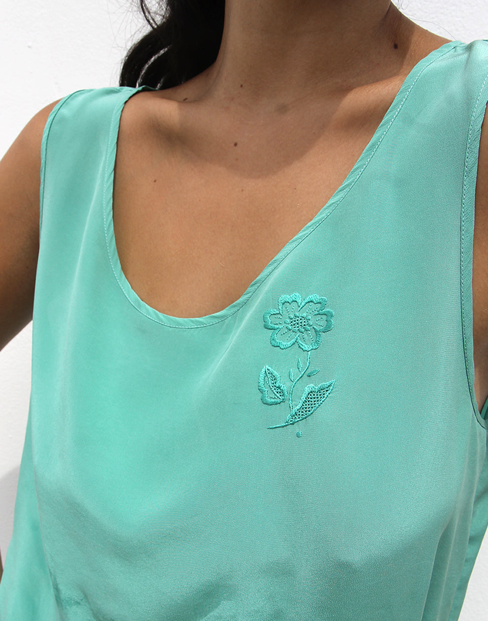 Turquoise Silk Blouse
