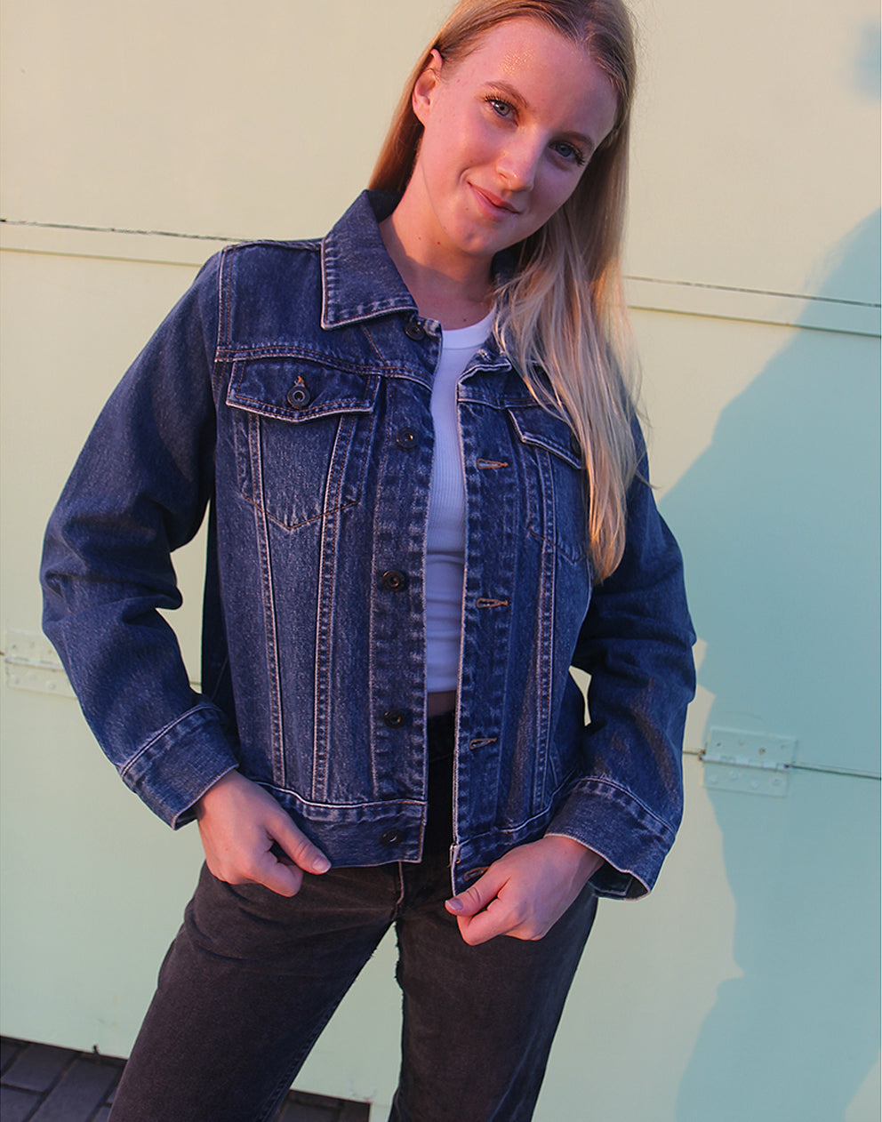 Denim Jacket with Rear Logo