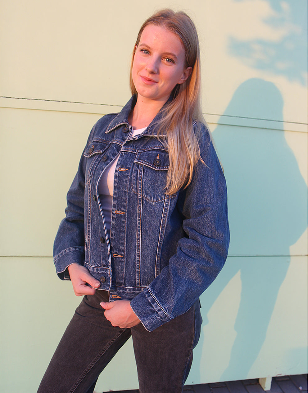 Denim Jacket with Rear Logo