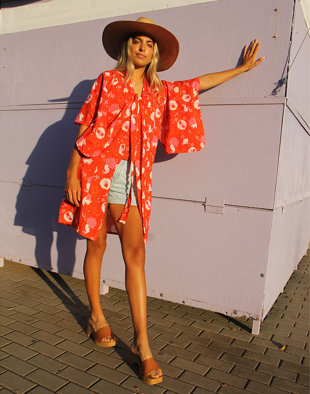 Kimono in Red & Pink
