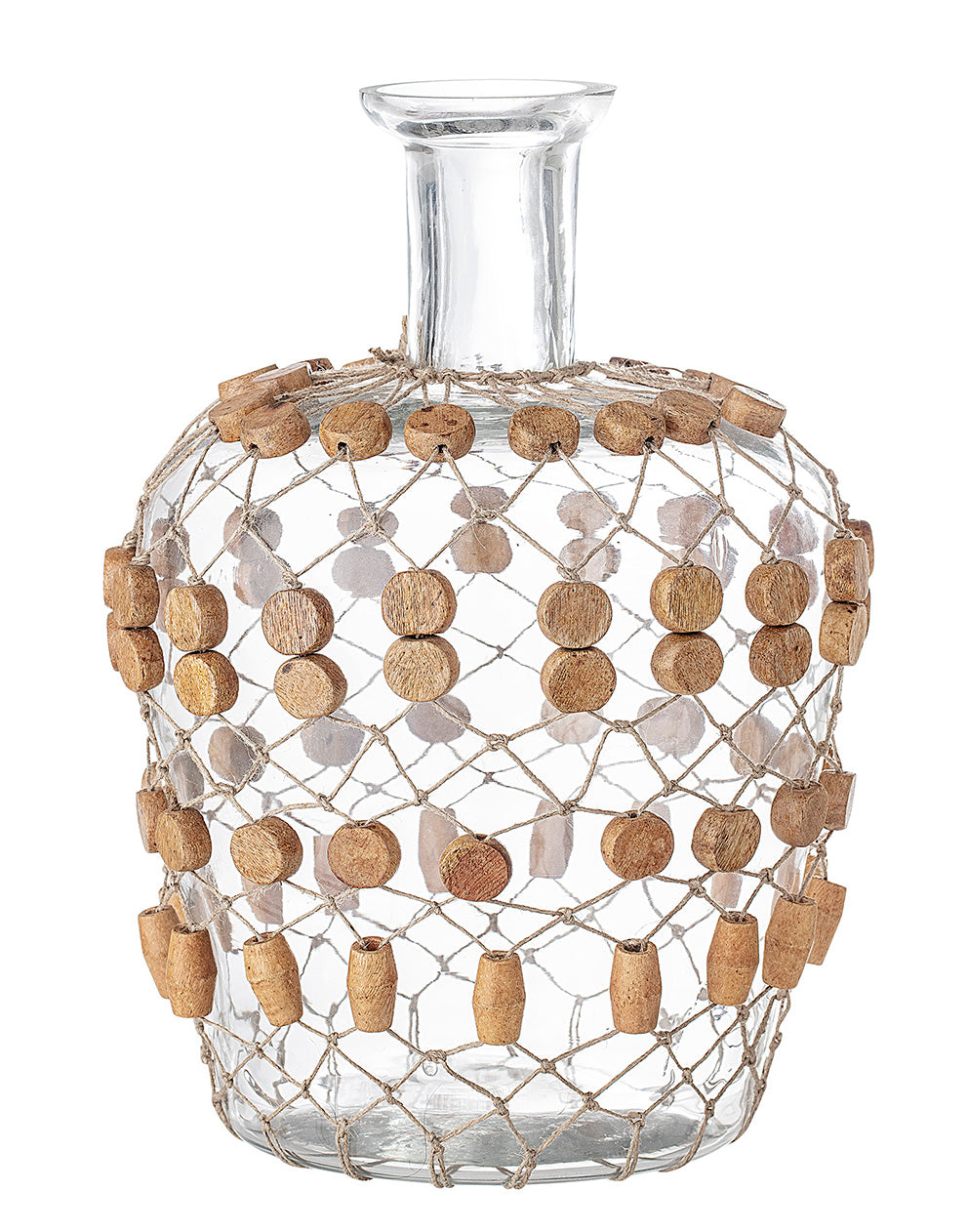 Large Clear Glass Vase with Cork Details