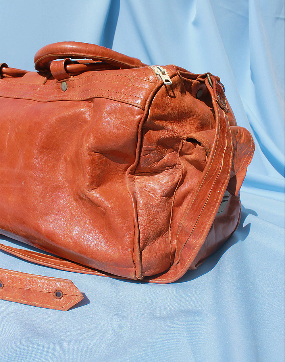 Brown Leather Duffel Bag