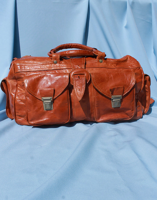 Brown Leather Duffel Bag