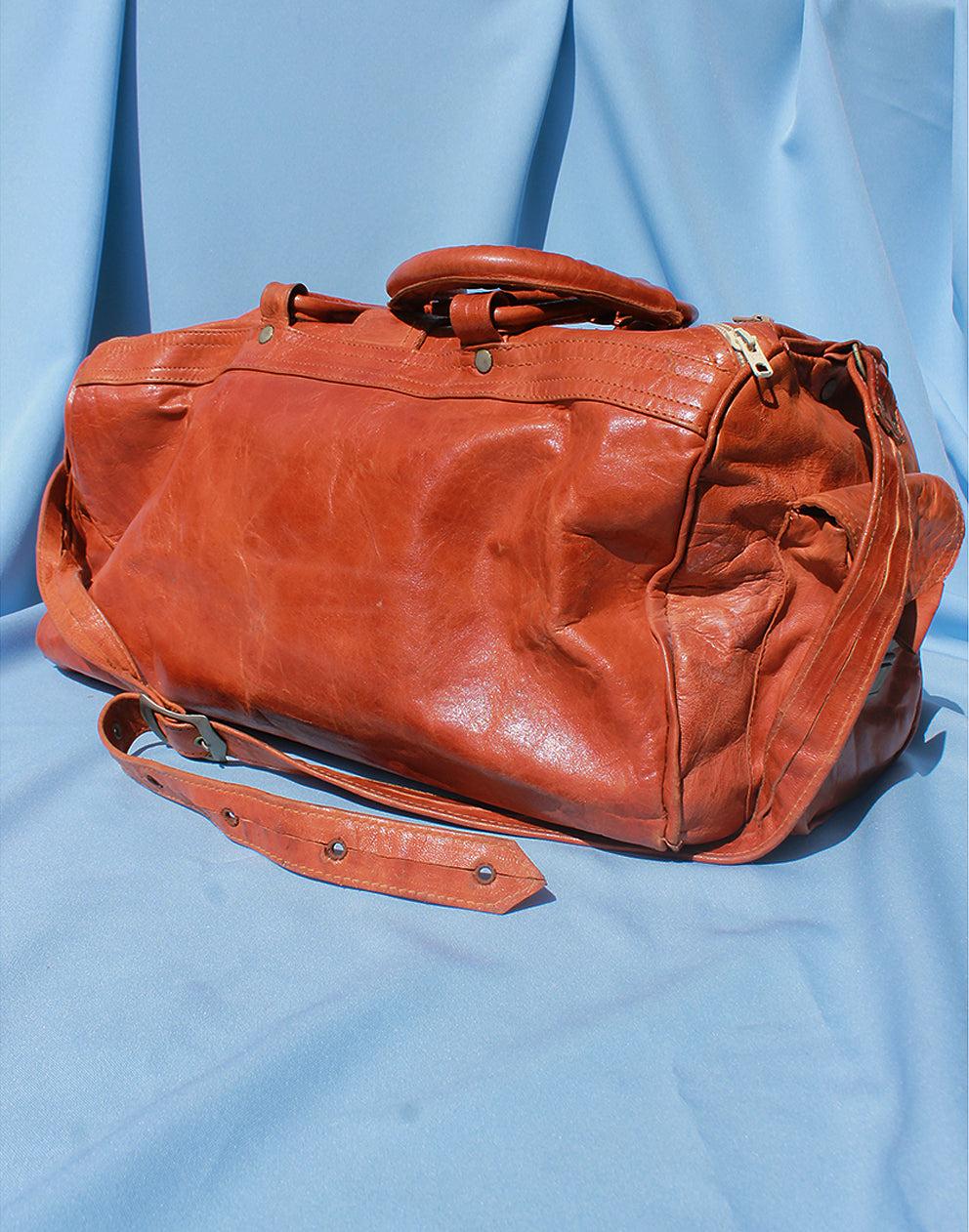 Brown Leather Duffel Bag