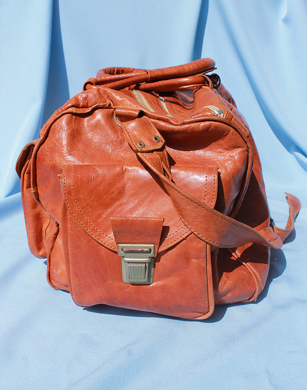 Brown Leather Duffel Bag
