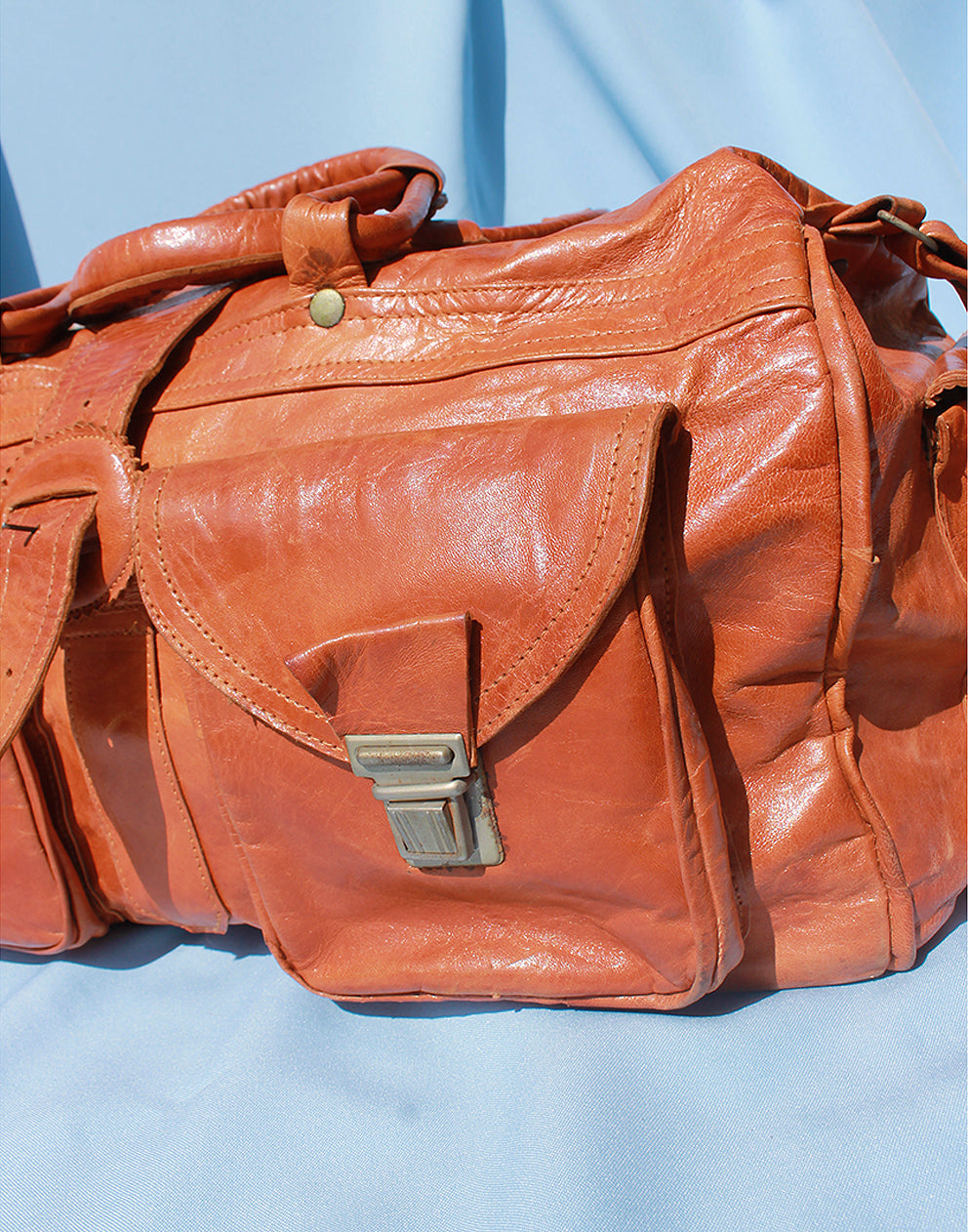 Brown Leather Duffel Bag