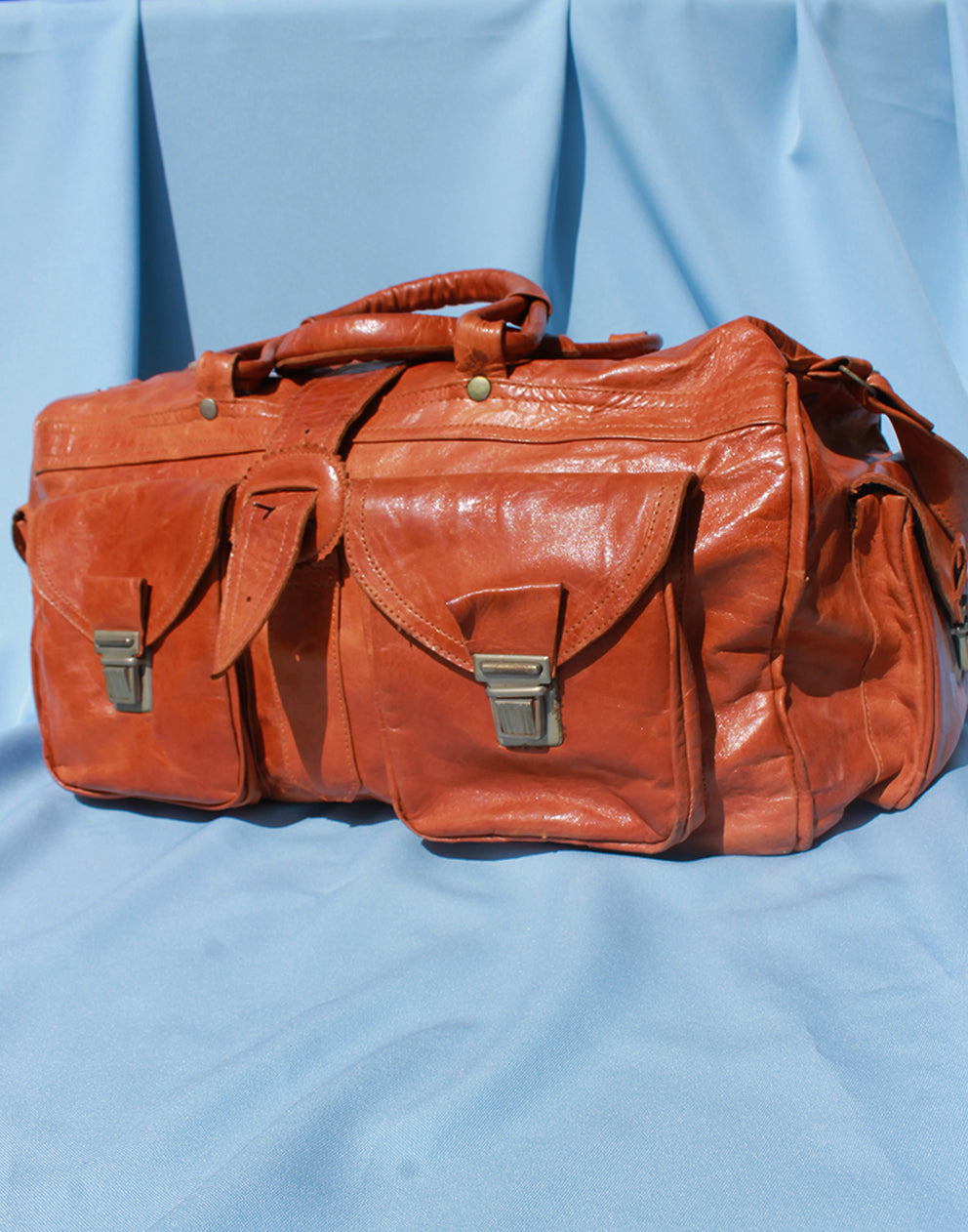 Brown Leather Duffel Bag