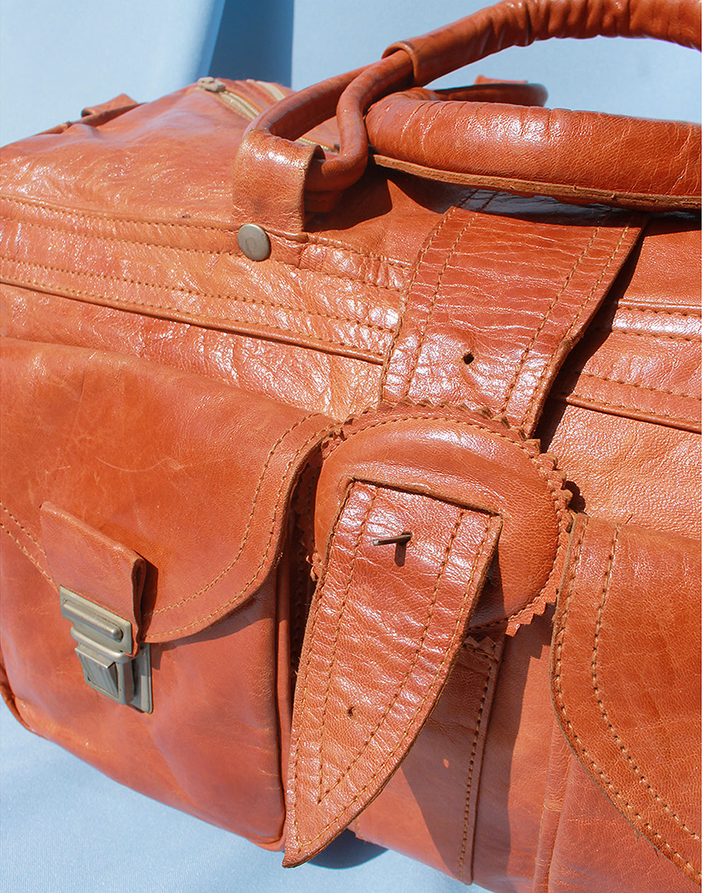 Brown Leather Duffel Bag