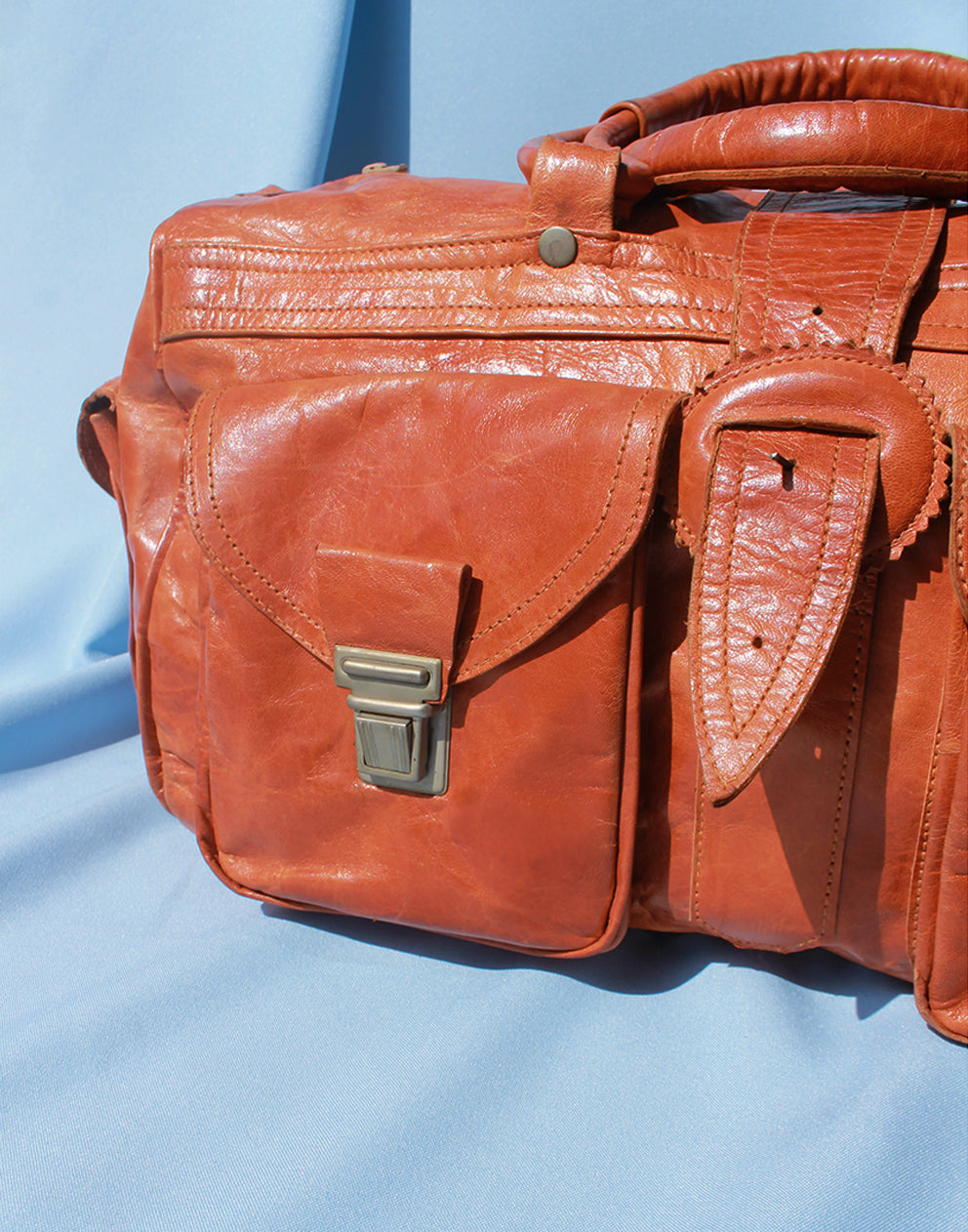 Brown Leather Duffel Bag