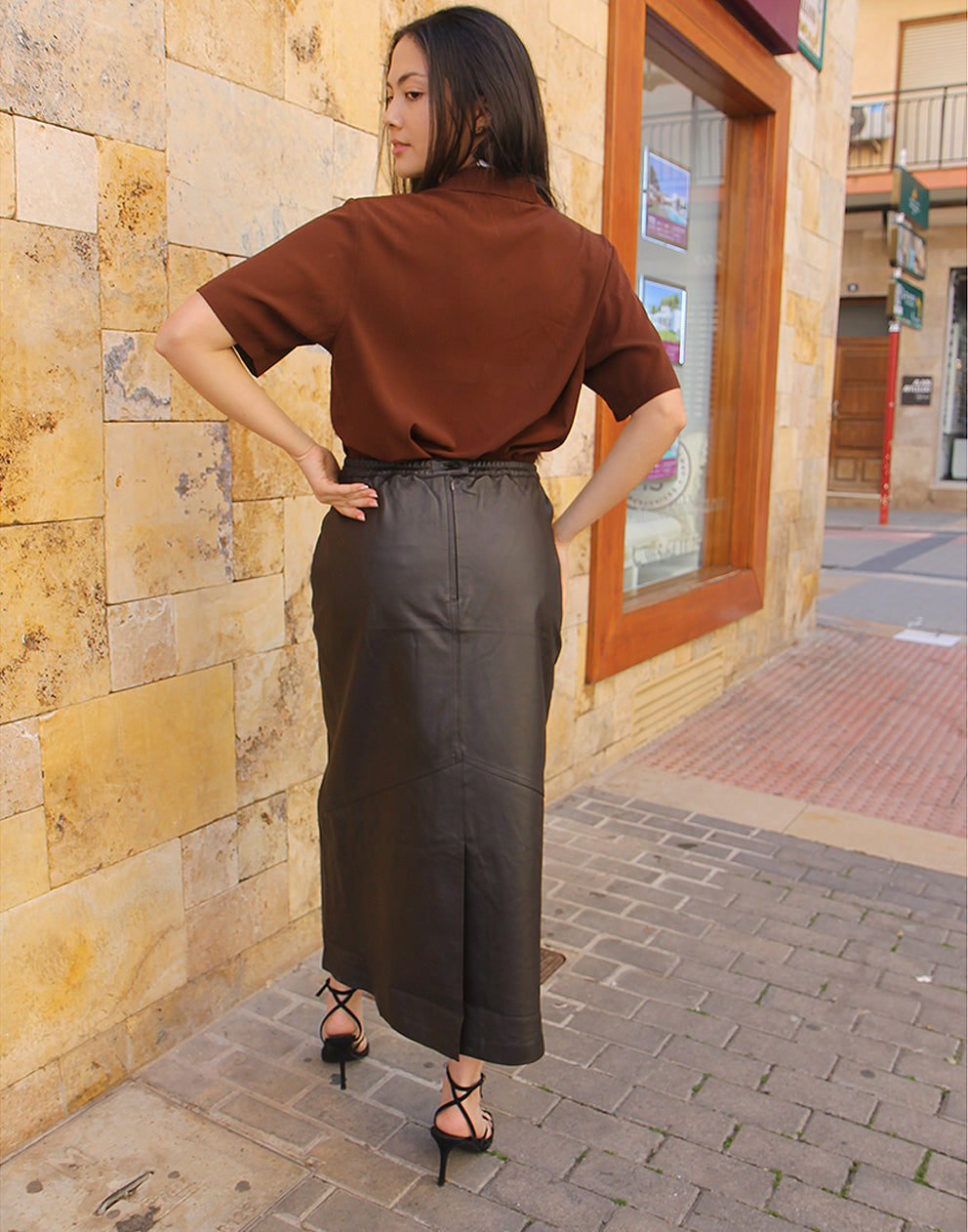 Brown Leather Skirt