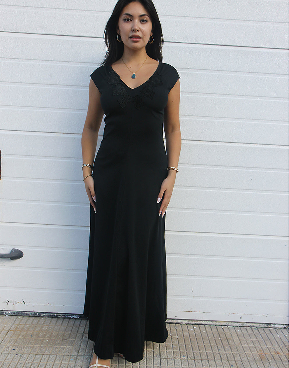 black maxi dress