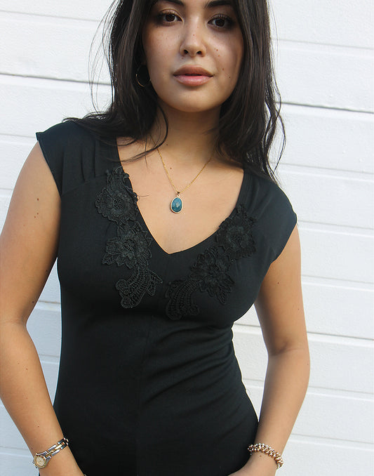 black maxi dress