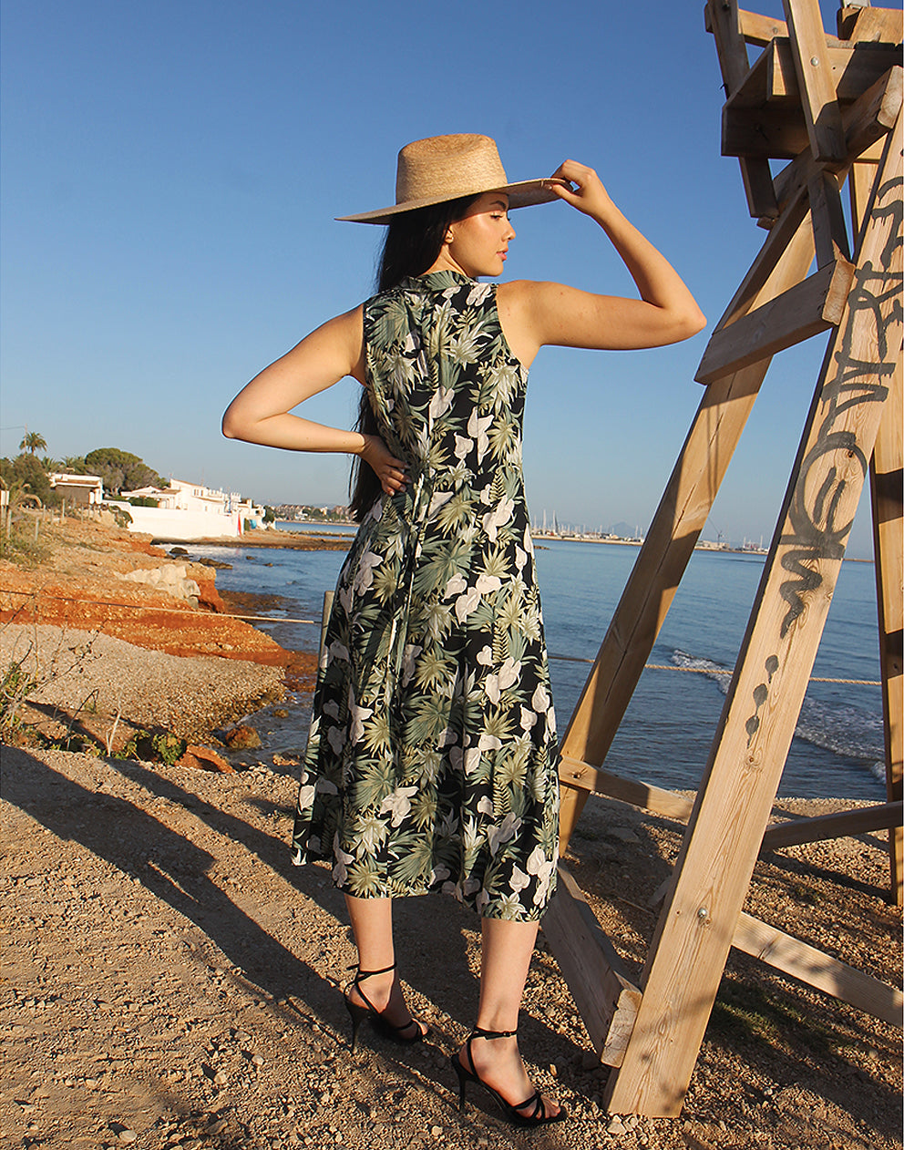 Long Black Floral Dress