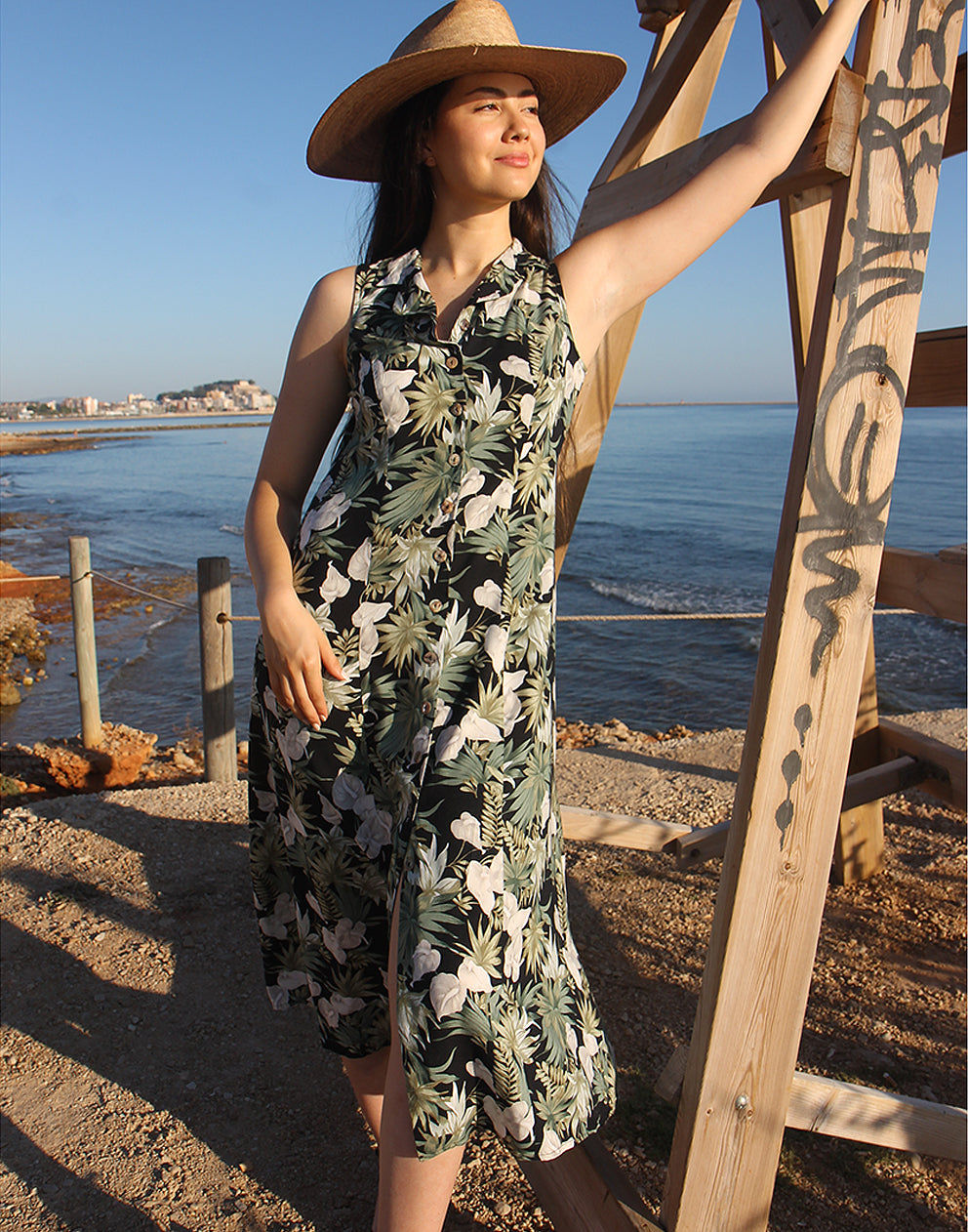 Long Black Floral Dress