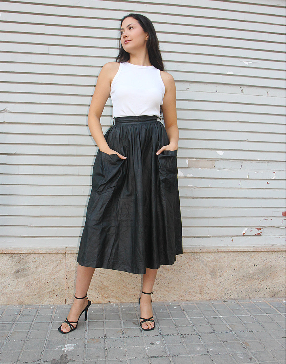 Long Leather Skirt