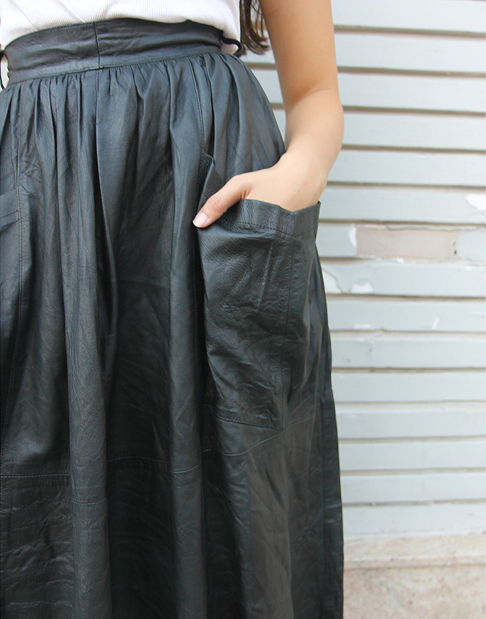 Long Leather Skirt