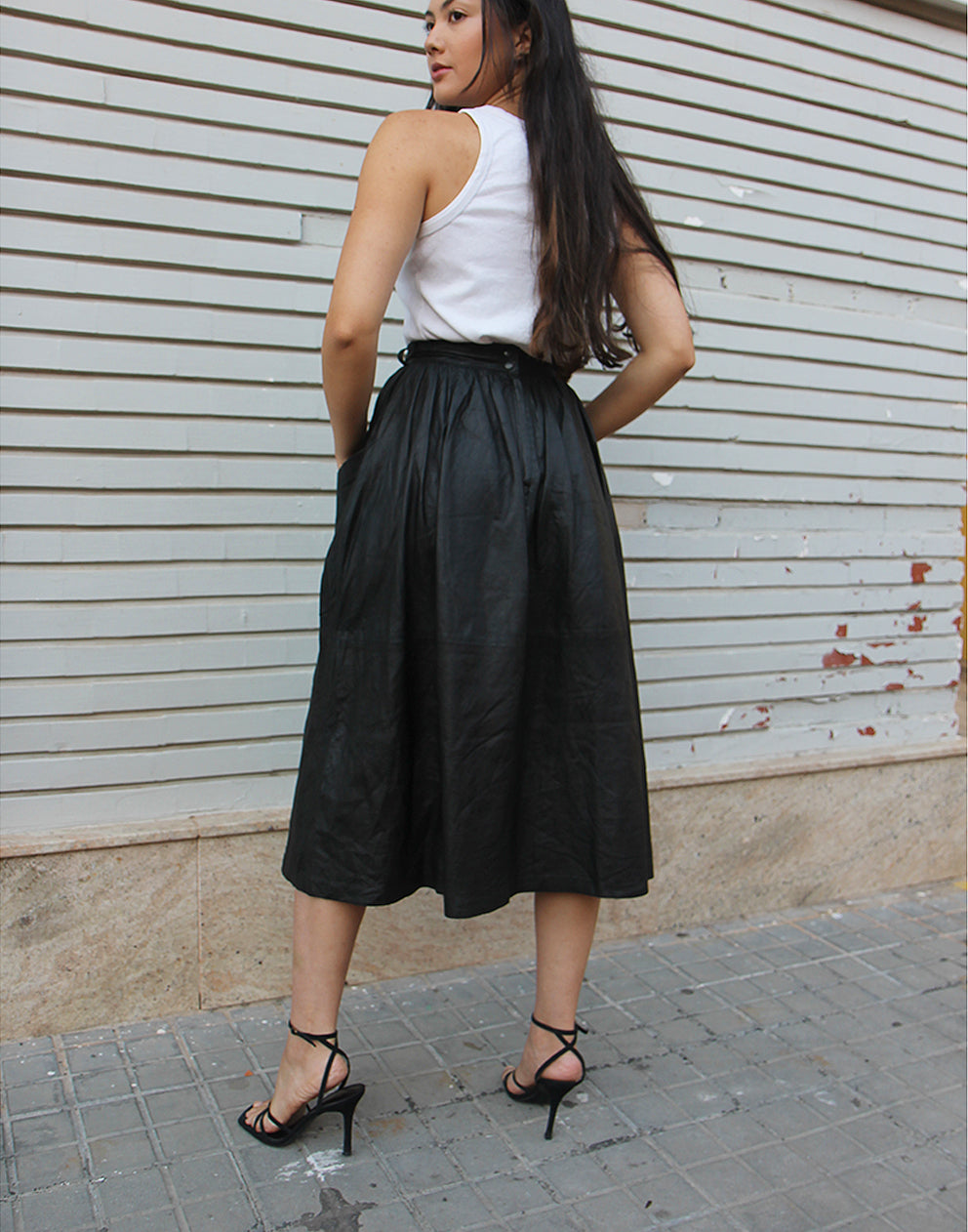 Long Leather Skirt