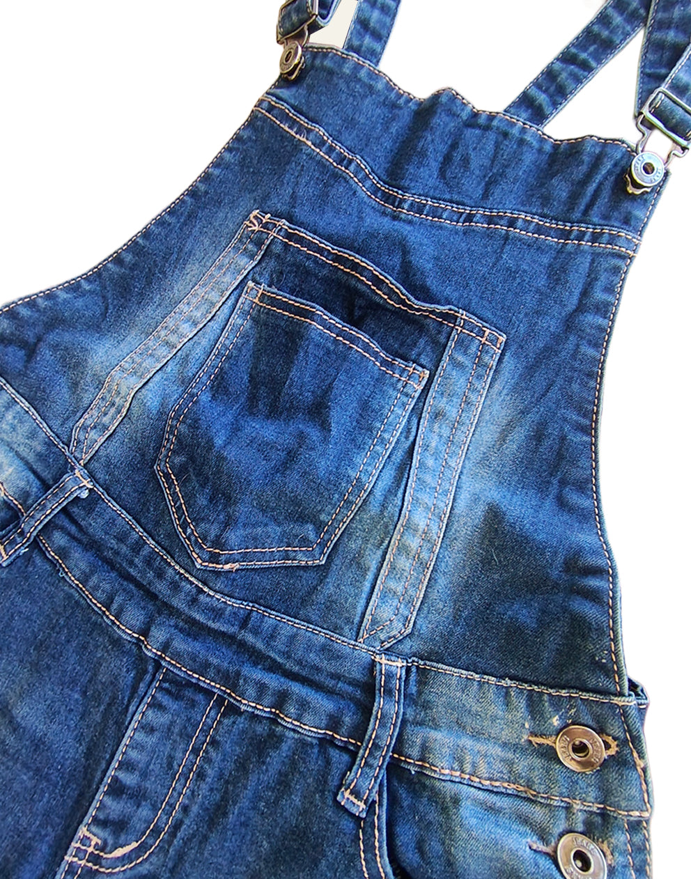 Womens Blue Long Dungarees