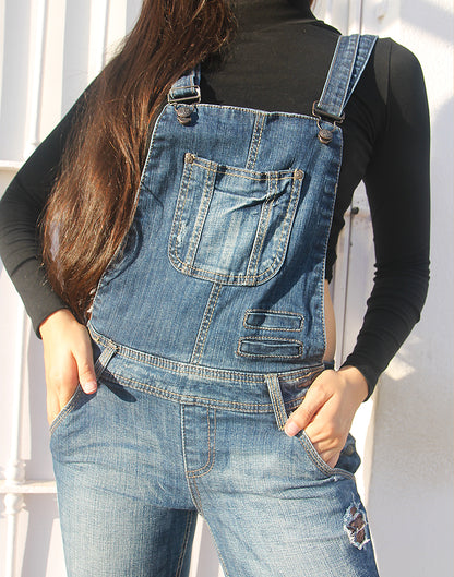 Long Dungarees in Blue