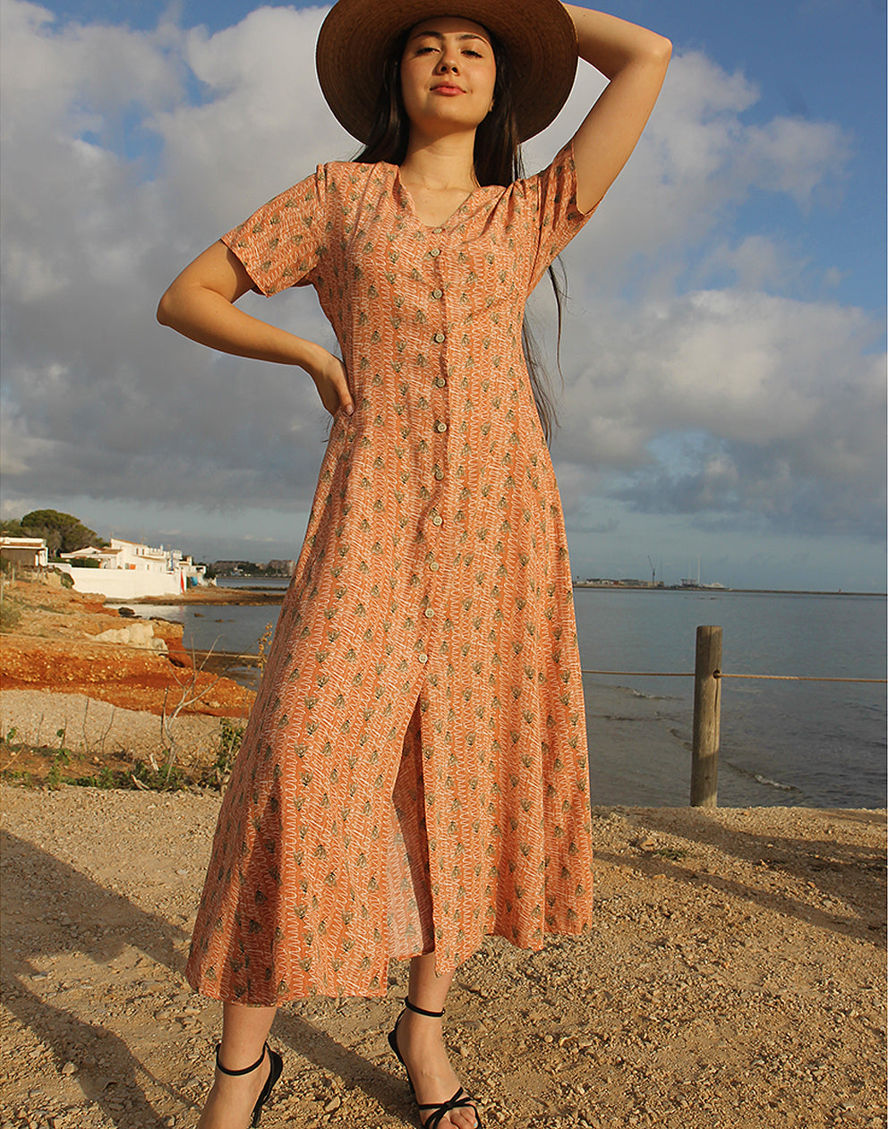 Pink Floral Maxi Dress