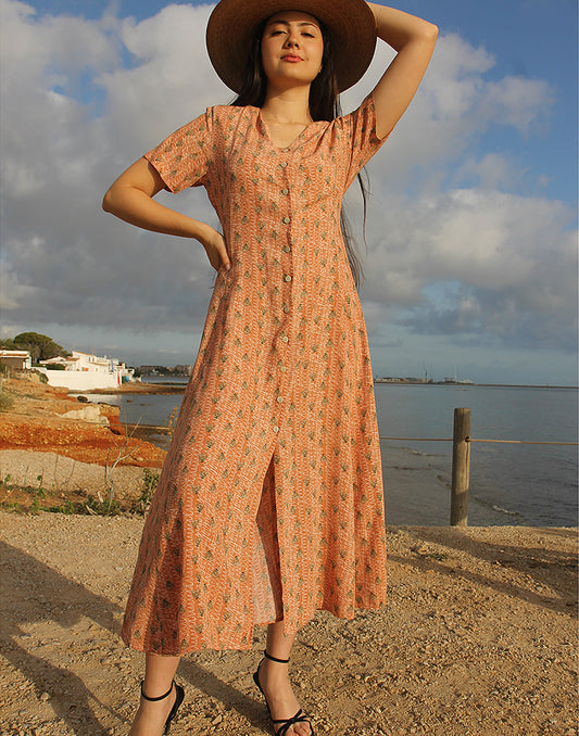 Pink Floral Maxi Dress