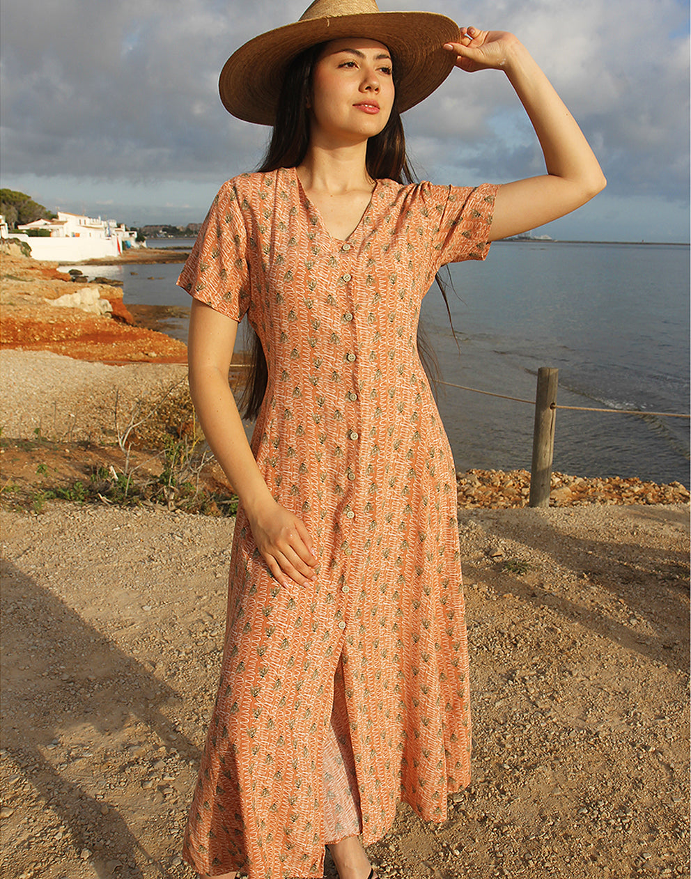 Pink Floral Maxi Dress