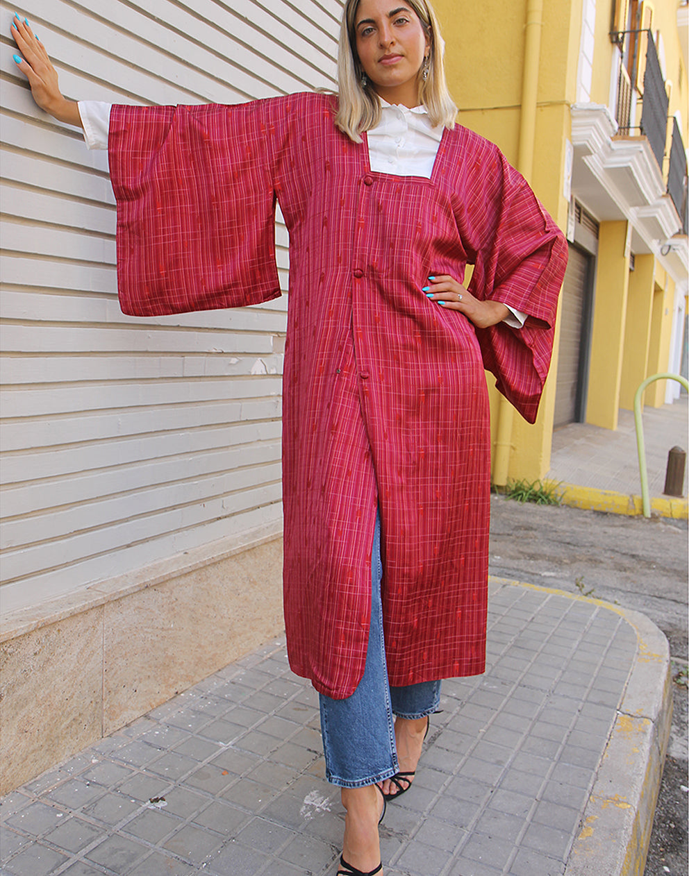 Pink Long Kimono