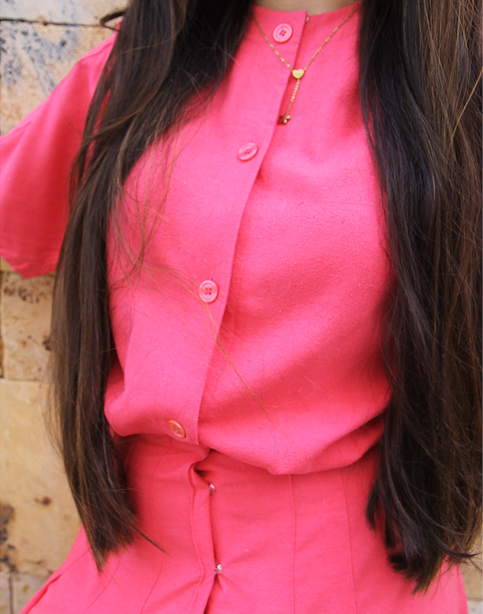 Long Shirt Dress in Pink