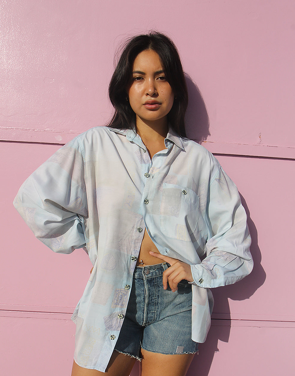 Pale Blue Long Sleeve Shirt