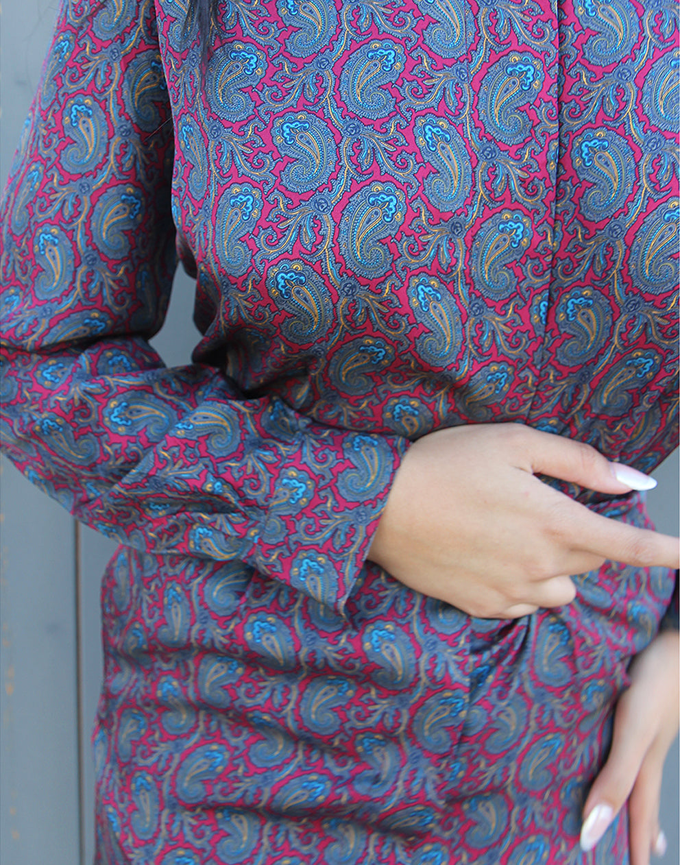 Vestido camisero con estampado de cachemira