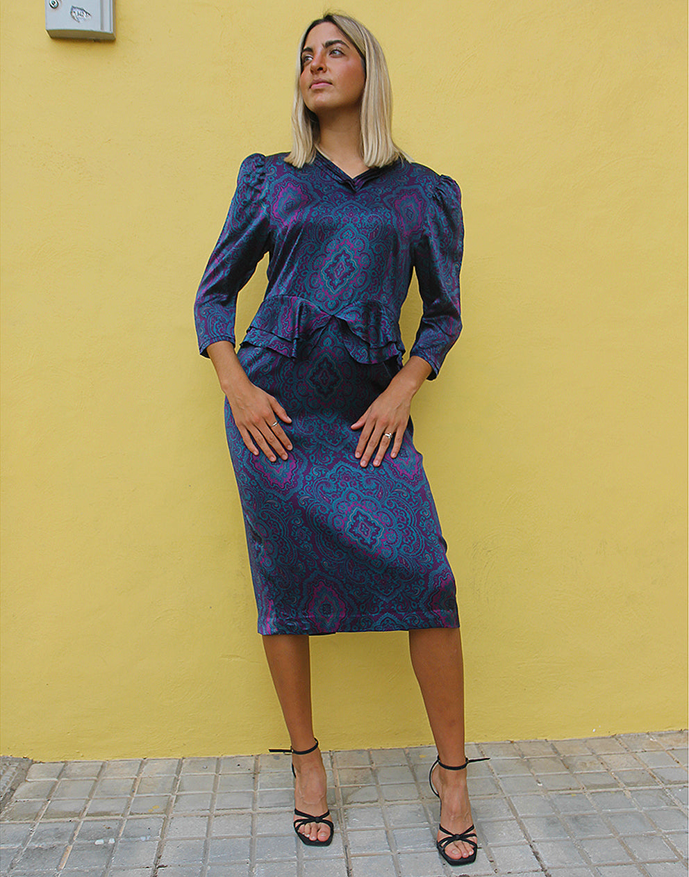 Long Sleeve Silk Dress