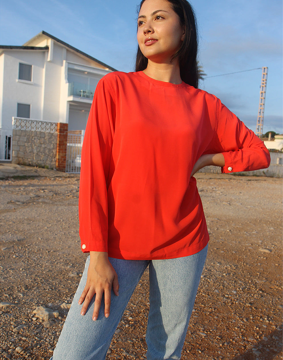 womens top red