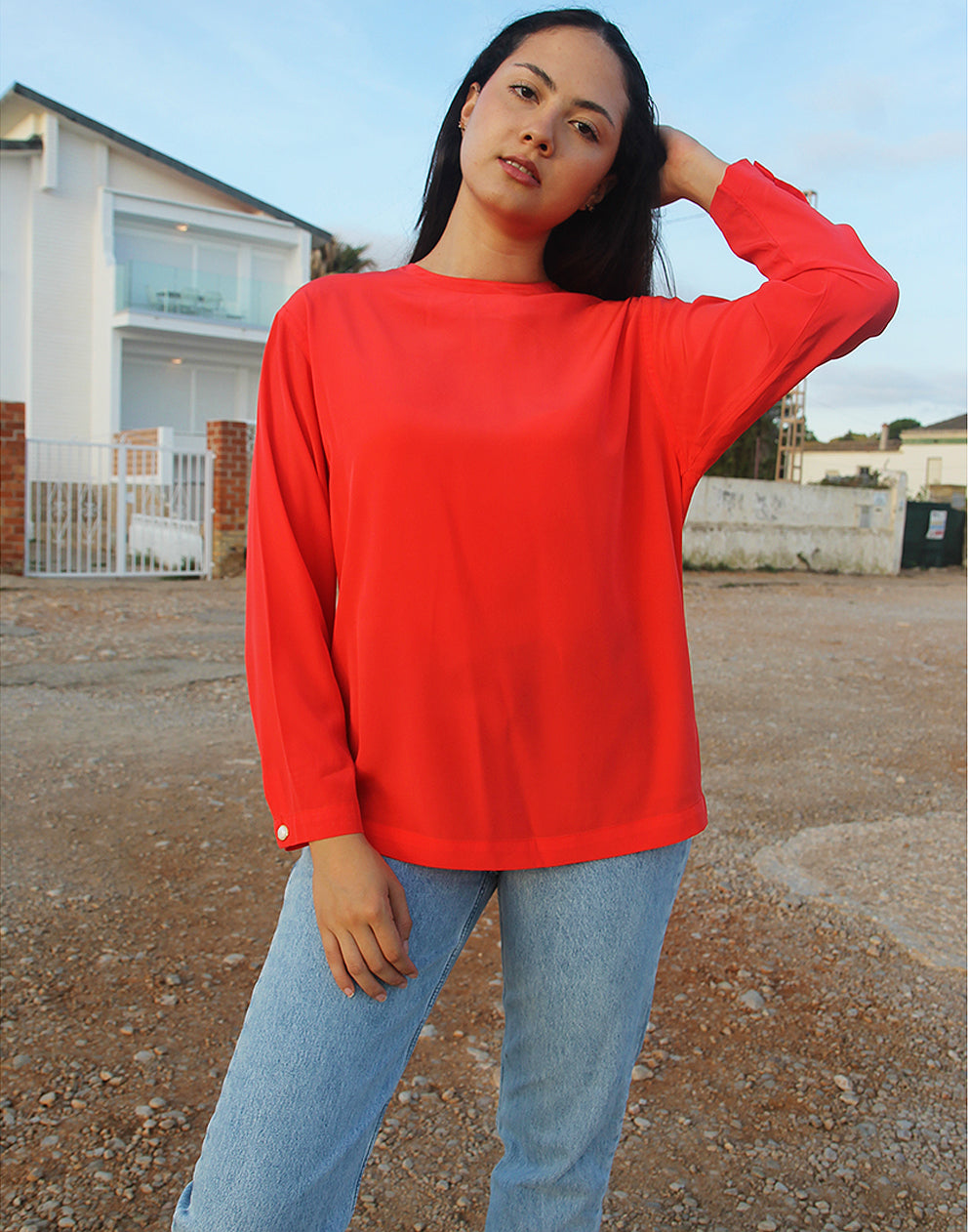 womens top red