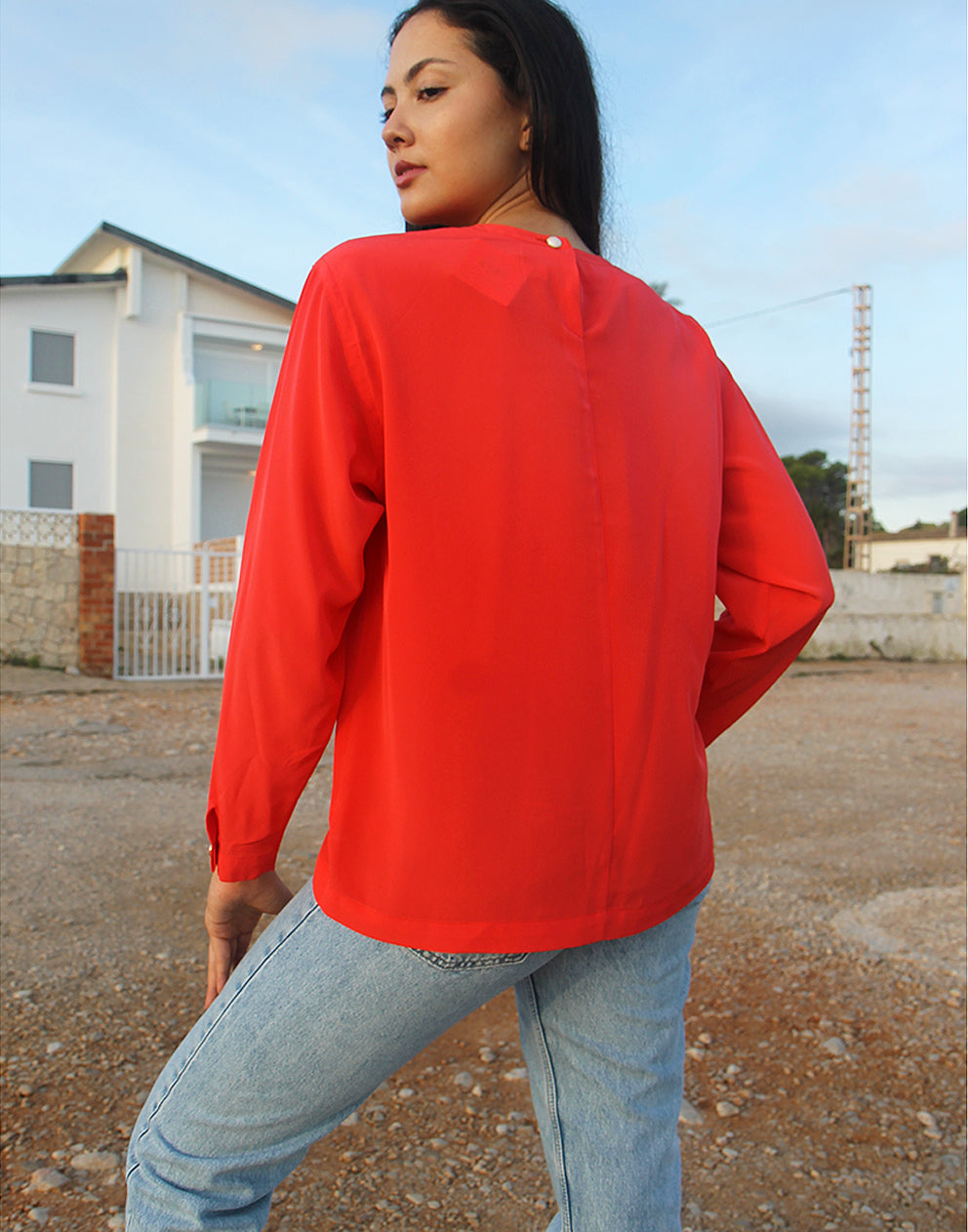 womens top red